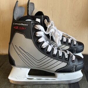 Canadien Ice Skates for Ice Hockey Winter Ice Skating Size 4 C45 Skates EUC